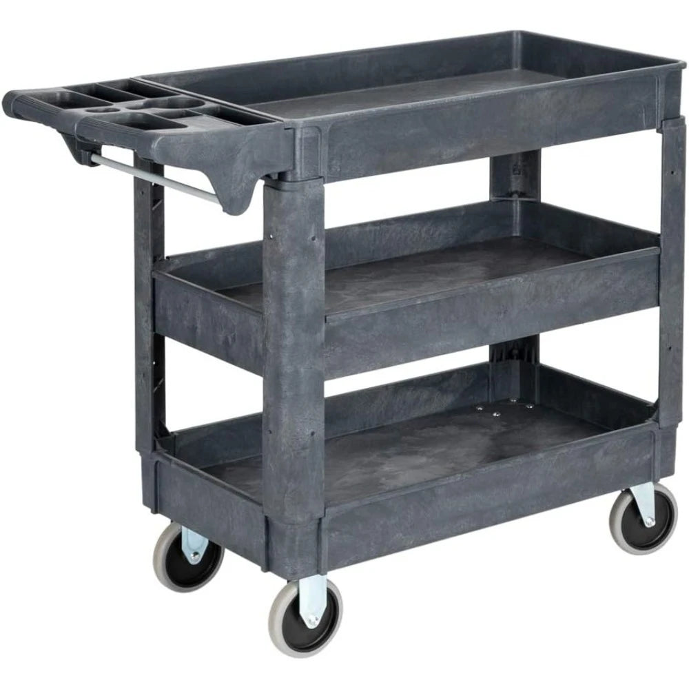 Heavy Duty Plastic Utility Cart with Wheels Multipurpose Storage Organizer