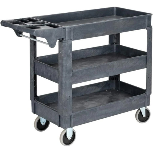 Heavy Duty Plastic Utility Cart with Wheels Multipurpose Storage Organizer