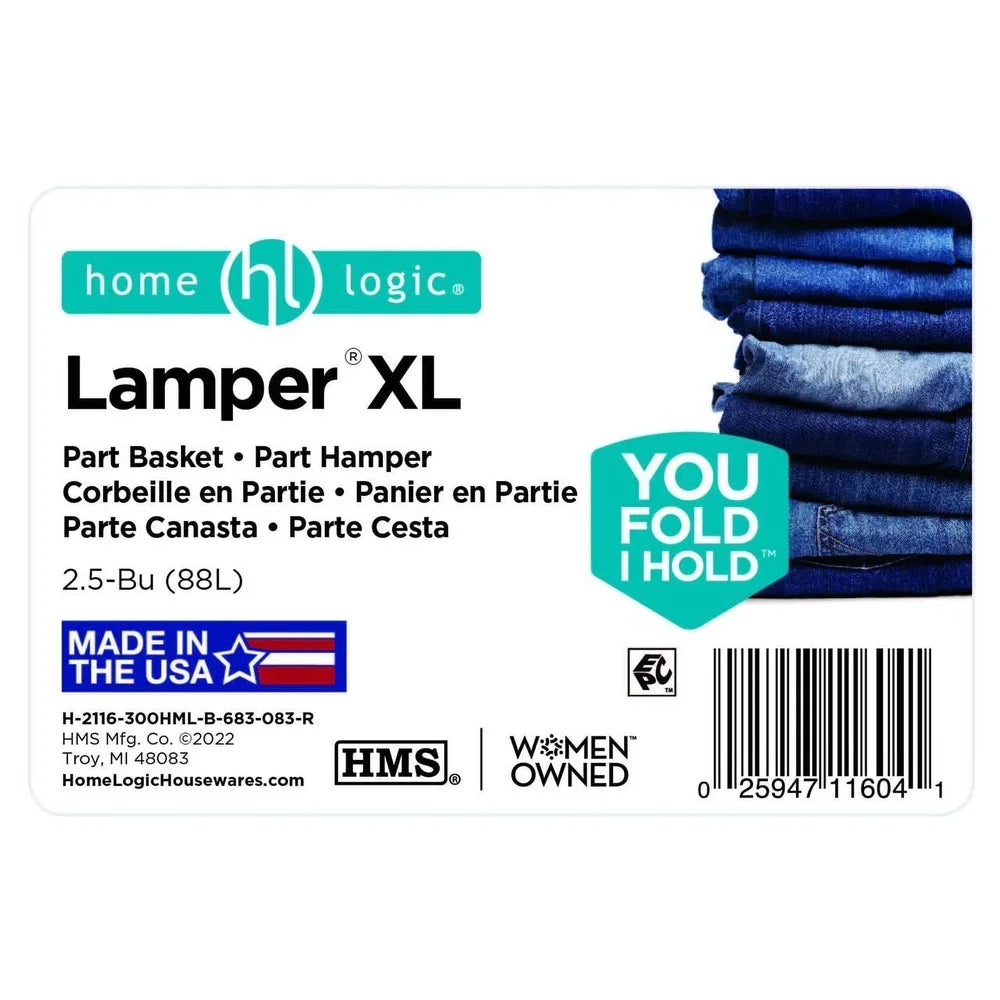 Extra Large Plastic Laundry Hamper 2.5 Bushel Durable Ventilated Design