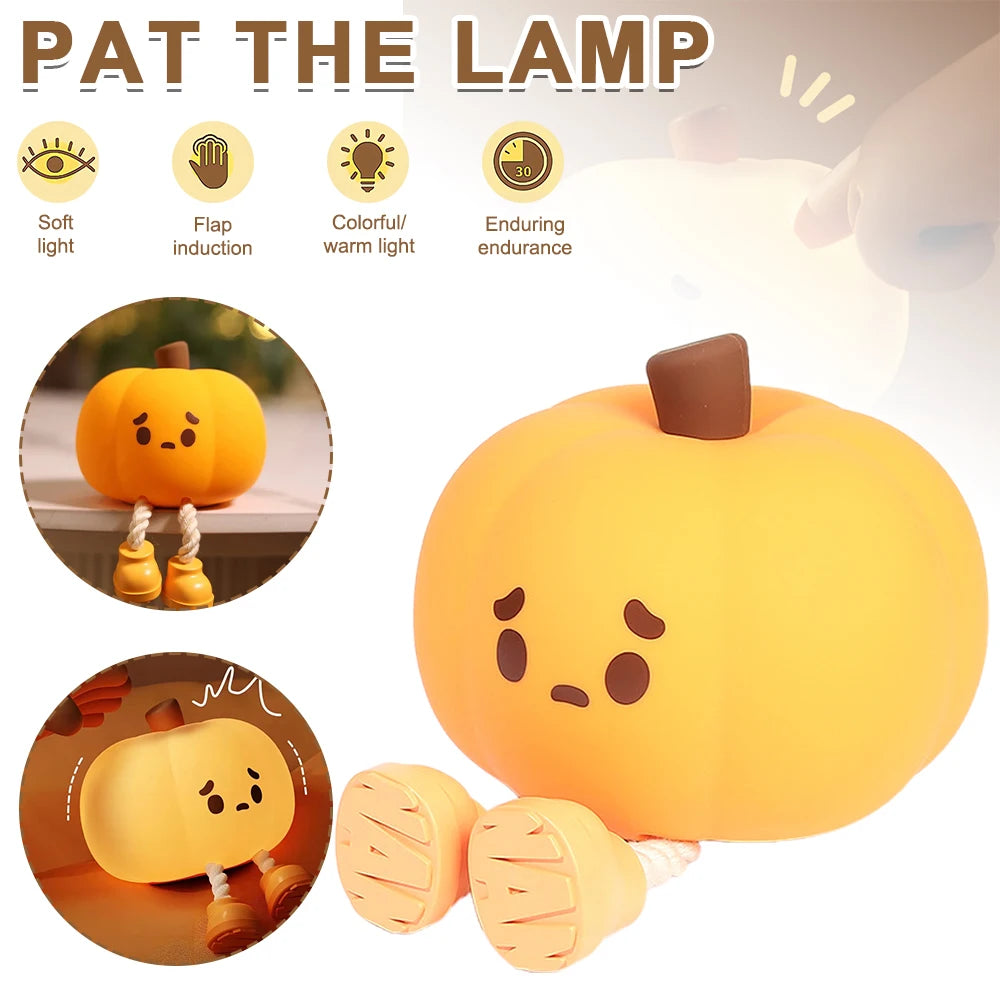 Ljustra Touch Sensor Pumpkin Night Light Rechargeable LED Lamp
