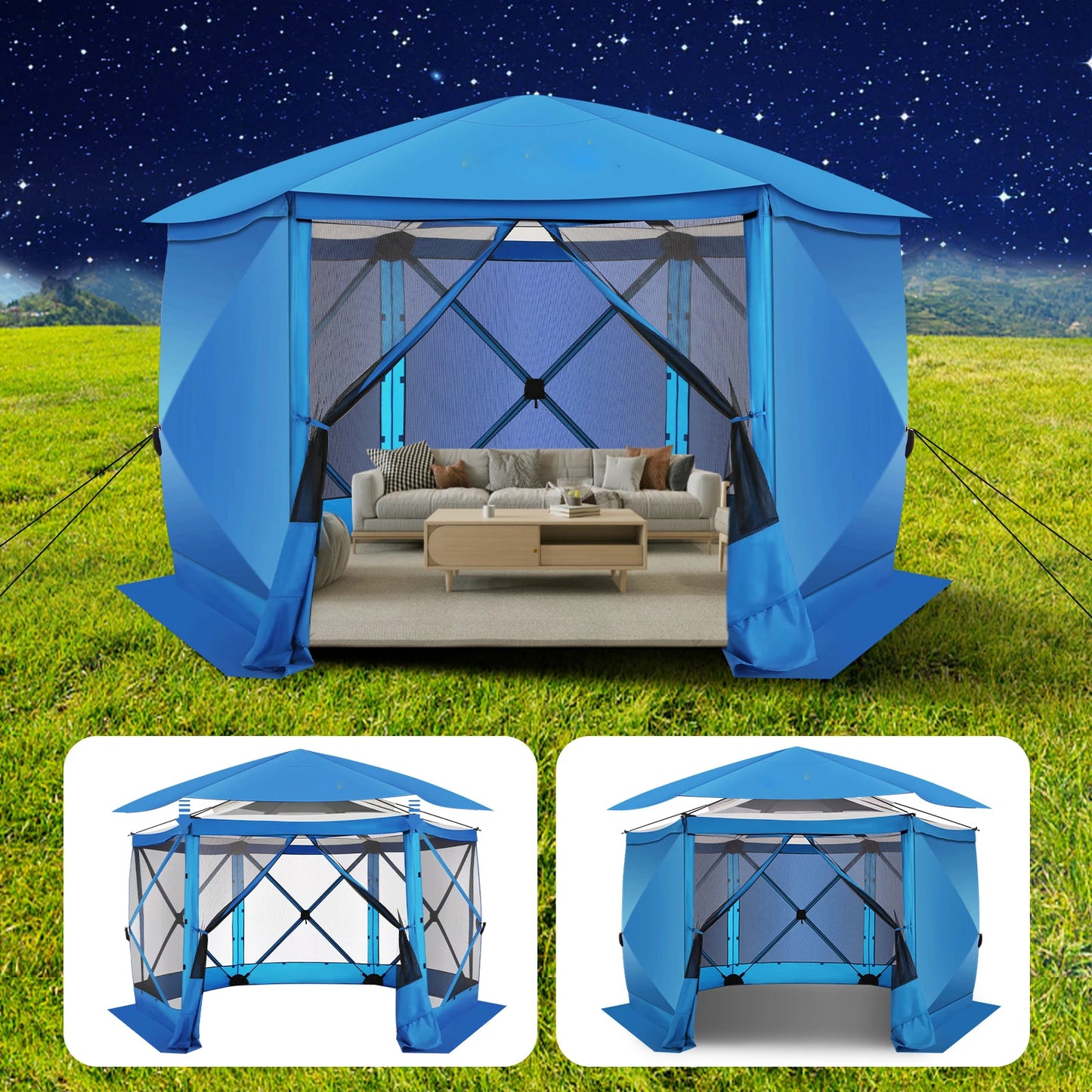 Ljustra Pop Up Gazebo Screen Tent 12x12 Camping with Removable Roof