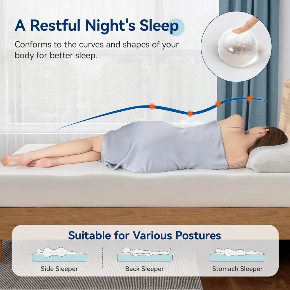 Ljustra Memory Foam Twin Mattress 8 Inch Plush Soft Comfort