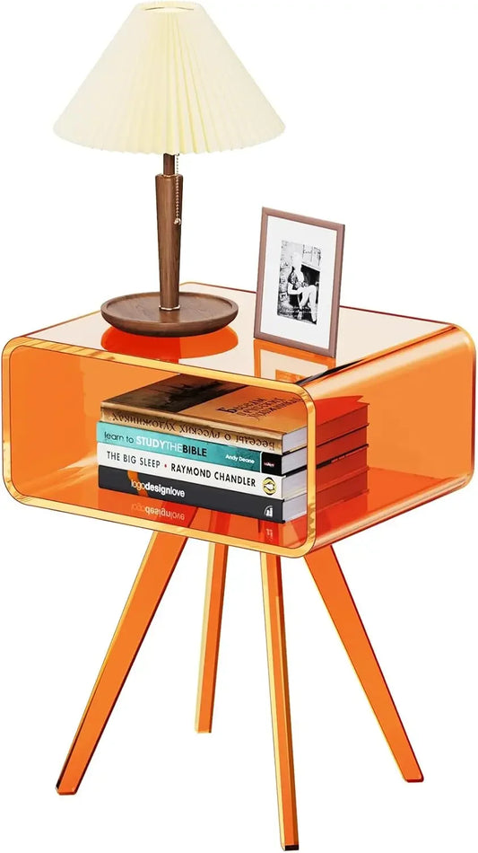 Acrylic Side Table Modern Nightstand for Bedroom Furniture 16.1'' x 11.8'' x 19.7''