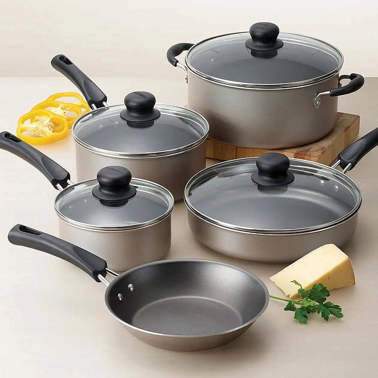9-Piece Non-Stick Cookware Set Lightweight Durable Kitchen Essential Gift