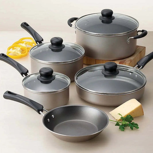 9-Piece Non-Stick Cookware Set Lightweight Durable Kitchen Essential Gift