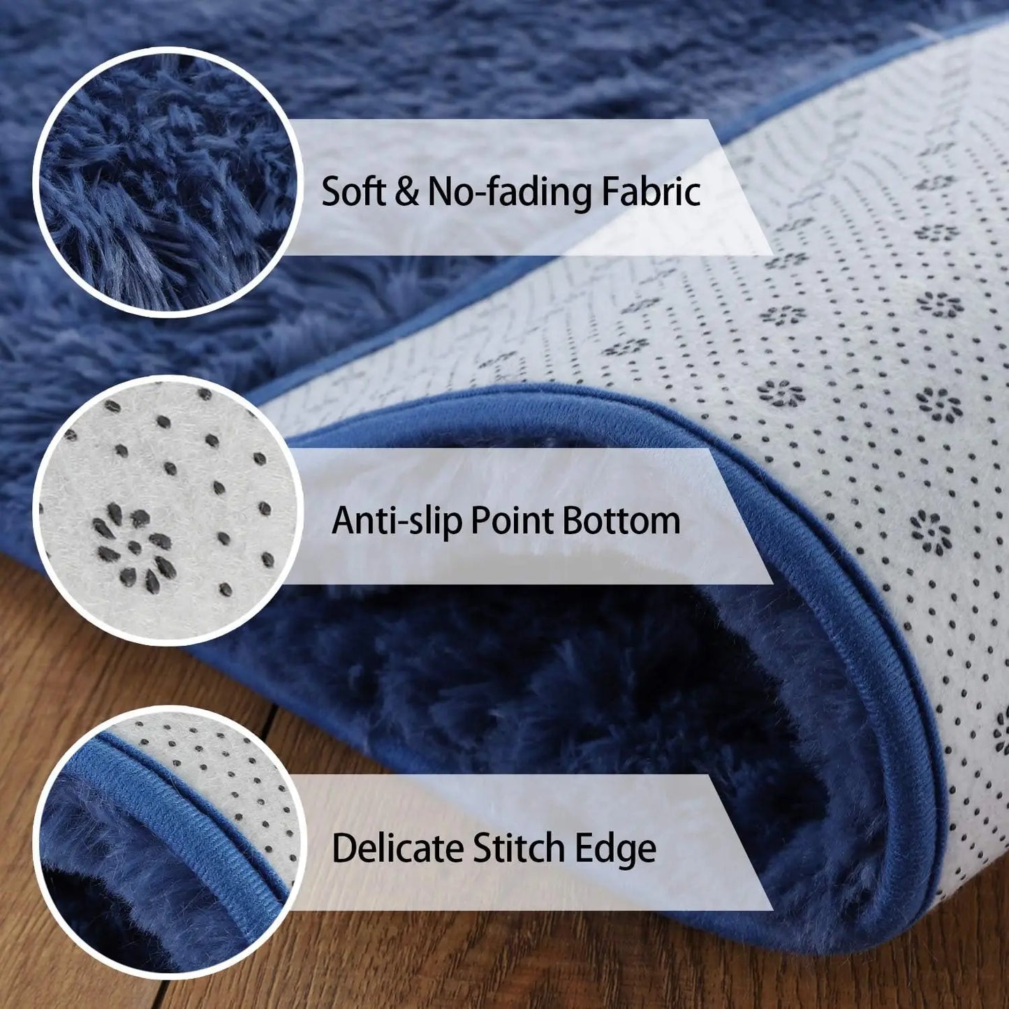 Fluffy Area Rugs for Bedroom Living Room Soft Fuzzy Non Slip Carpet