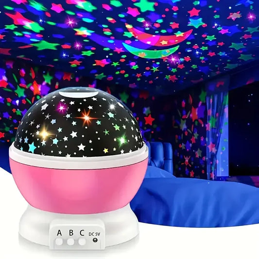 USB Starry Night Light Projector 360° Rotatable 9 Color Modes