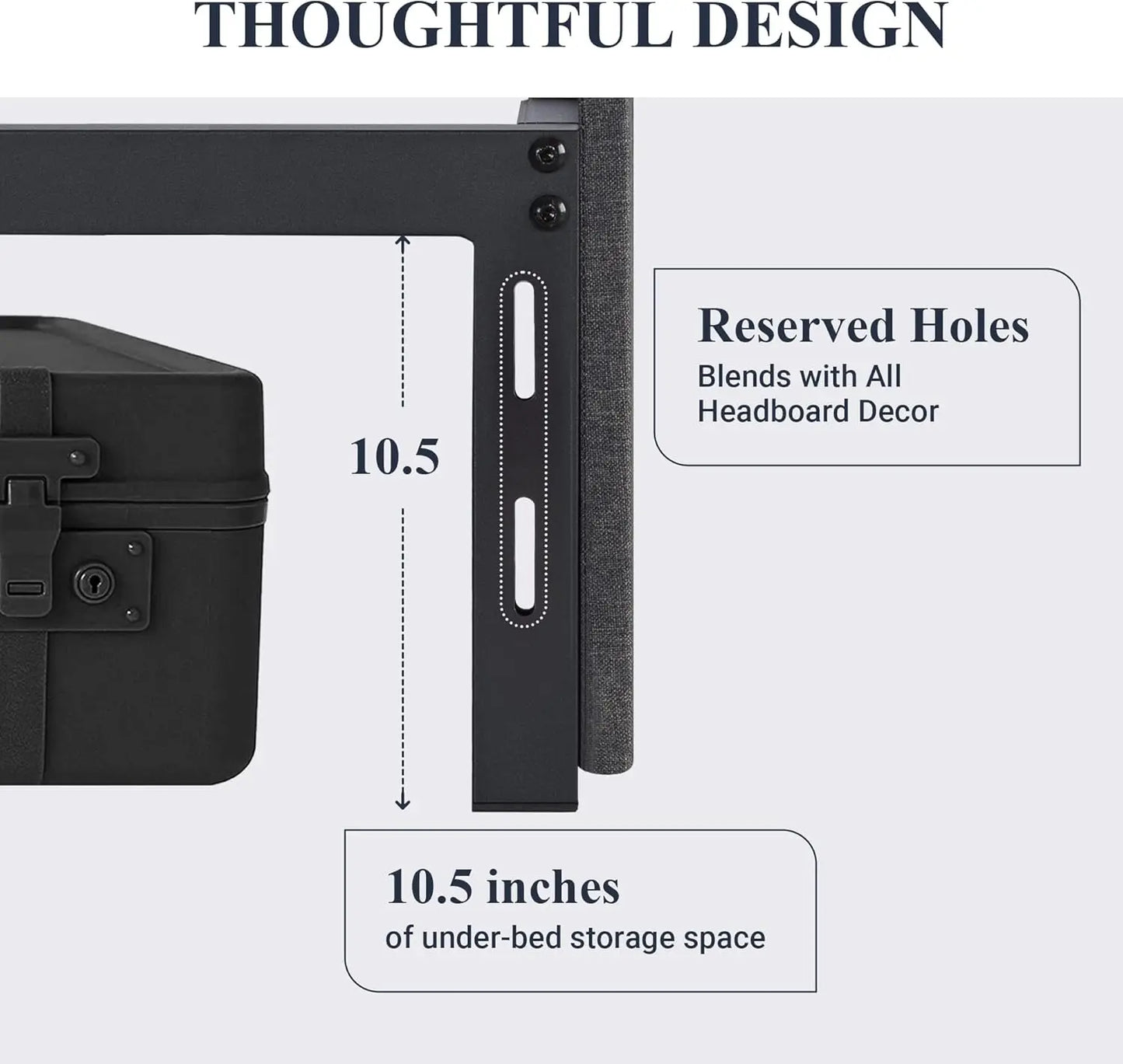 Queen Size Platform Bed Frame with 3 Storage Drawers No Box Spring