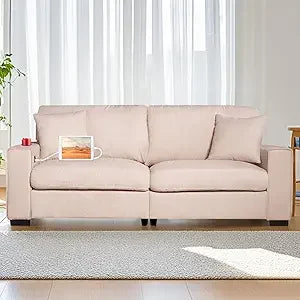 Ljustra 81 Inch Loveseat Sofa Couch USB Charging 2 Cup Holders Small Spaces