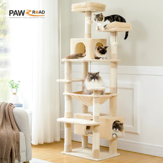 Multi-Level Cat Tree Tower Scratching Posts Hammock Condo Indoor Cats