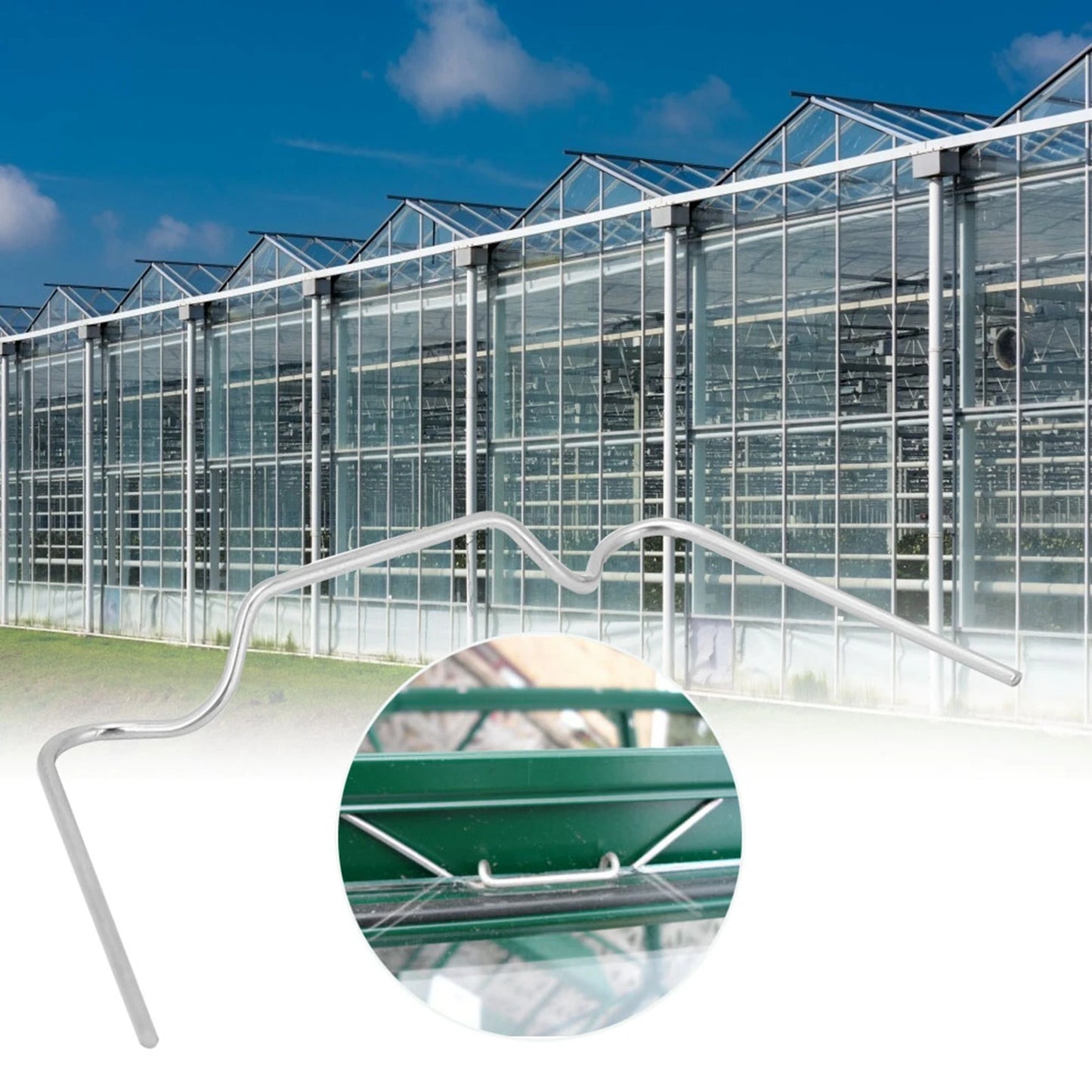 50pcs Greenhouse Glazing Clips Stainless Steel Spring Buckle Tool