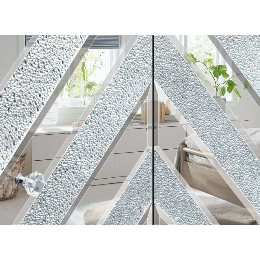 Mirrored TV Stand for 65 Inch TV Console Table with Storage Cabinets