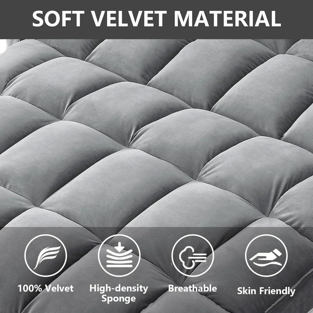 3-in-1 Convertible Sleeper Loveseat Sofa Bed Plush Pull-Out Futon w/ Storage