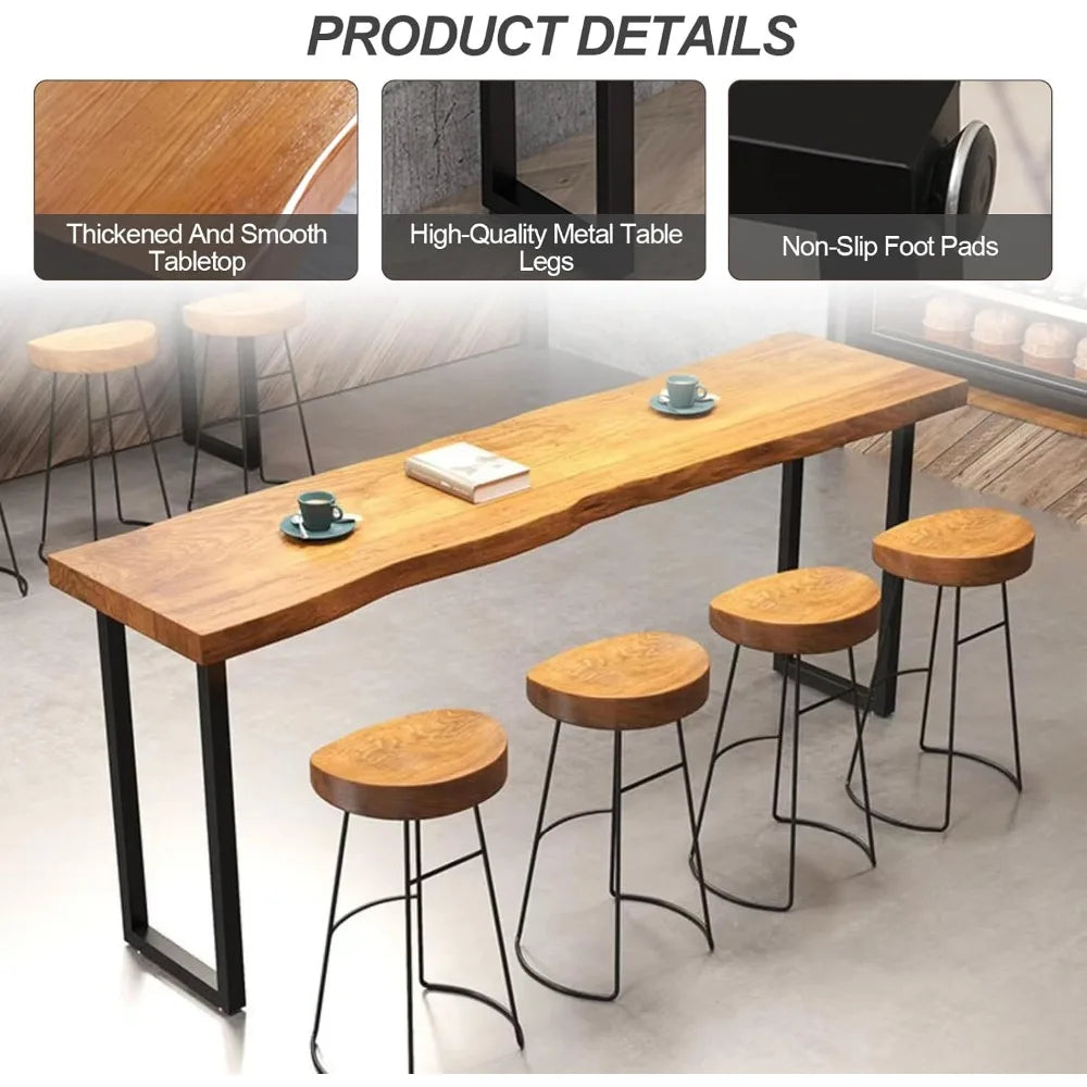 Ljustra Bar Height Pub Table Rectangle Rustic High Top Dining Table