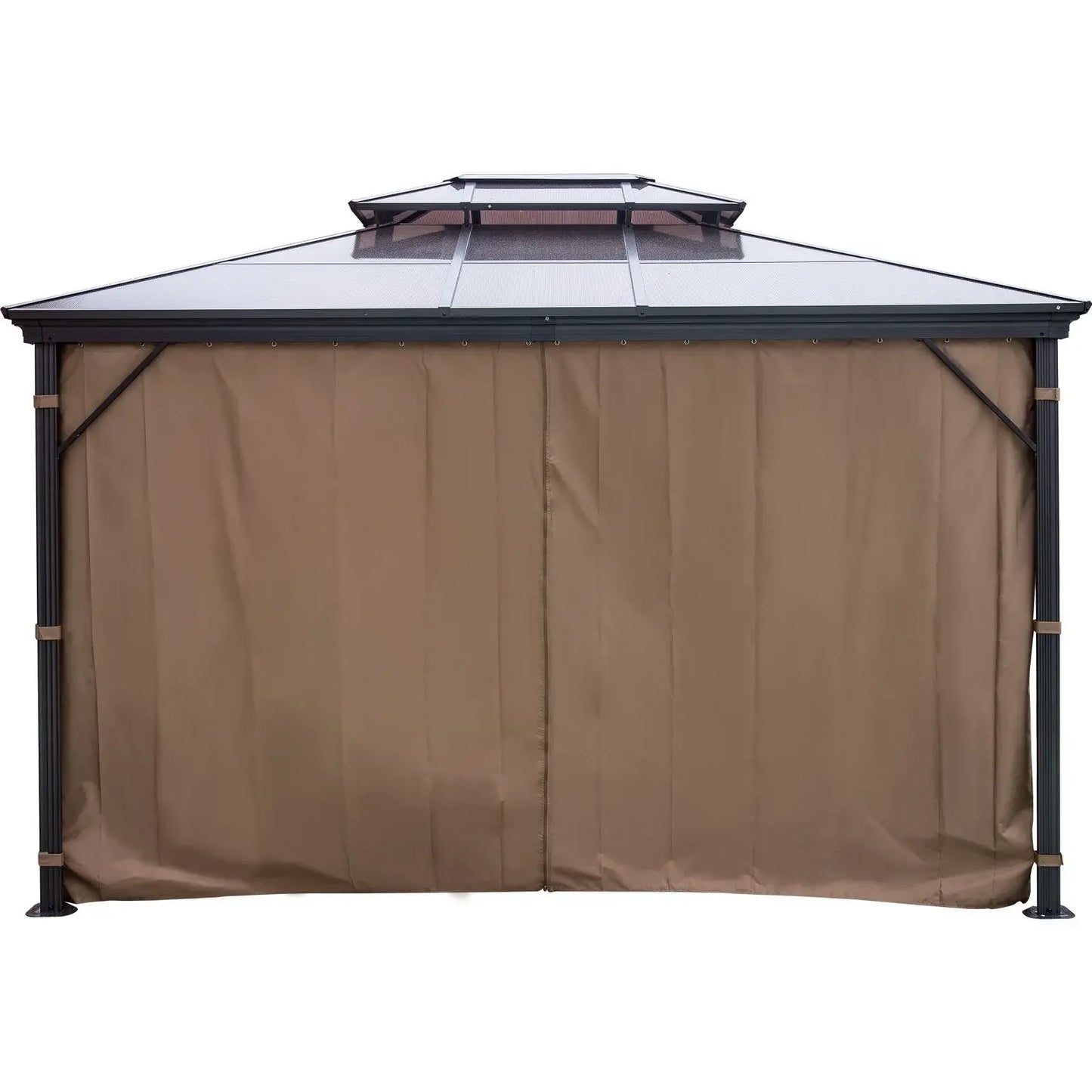 Hardtop Gazebo 10x10 Aluminum Double Tier Roof for Patio Backyard