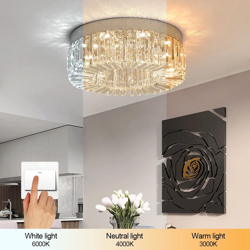 Luxury Crystal Ceiling Lamp Modern Chandelier Nordic Home Decor LED