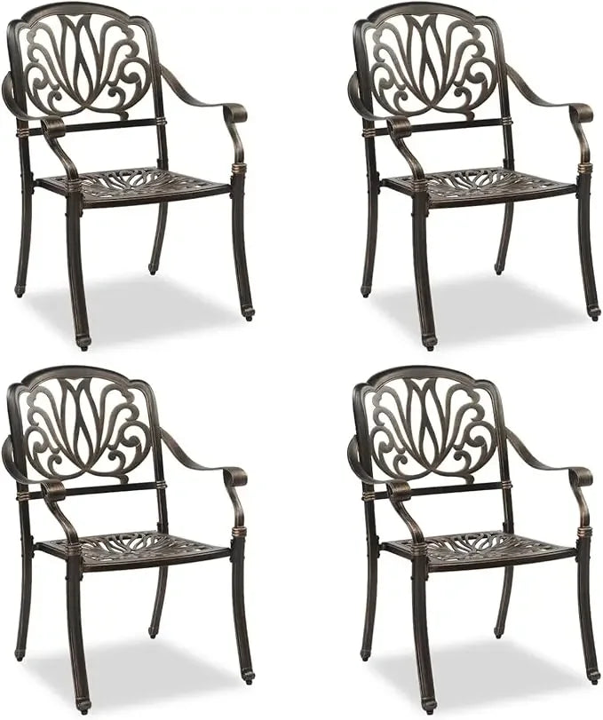 Ljustra Outdoor Dining Chairs Set of 2 Stackable Aluminum Patio Furniture