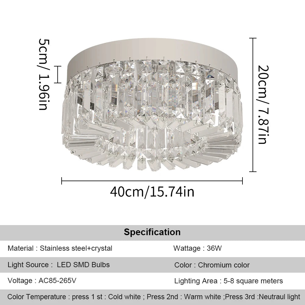 Luxury Crystal Ceiling Lamp Modern Chandelier Nordic Home Decor LED