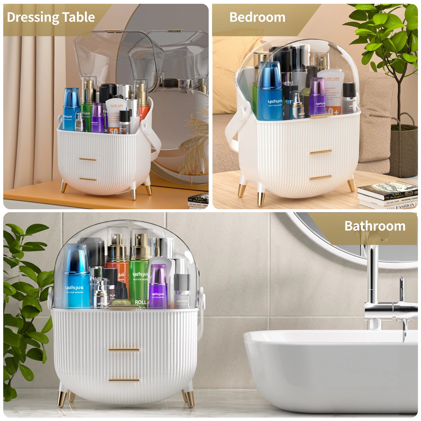 Compact Makeup Organizer Spacious Storage for Eyeshadow Skincare Travel