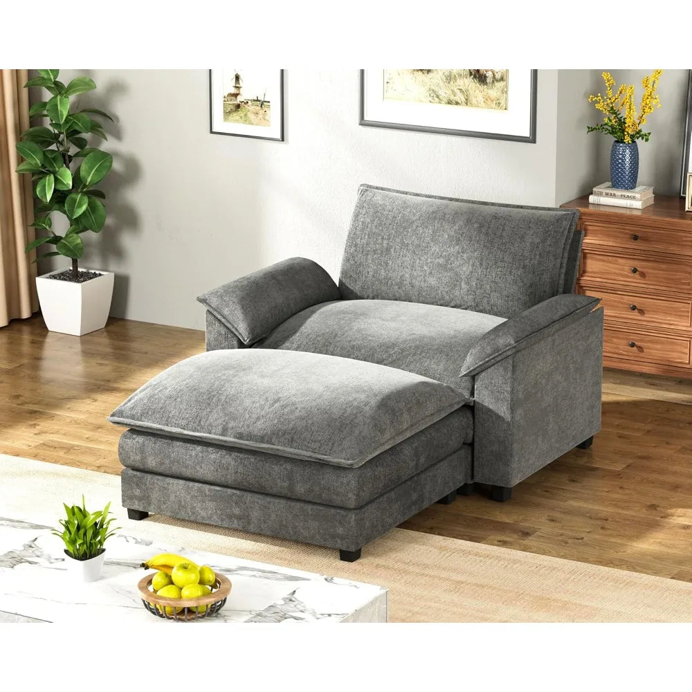 Ljustra 40" Modular Sectional Sofa Couch with Reversible Ottoman