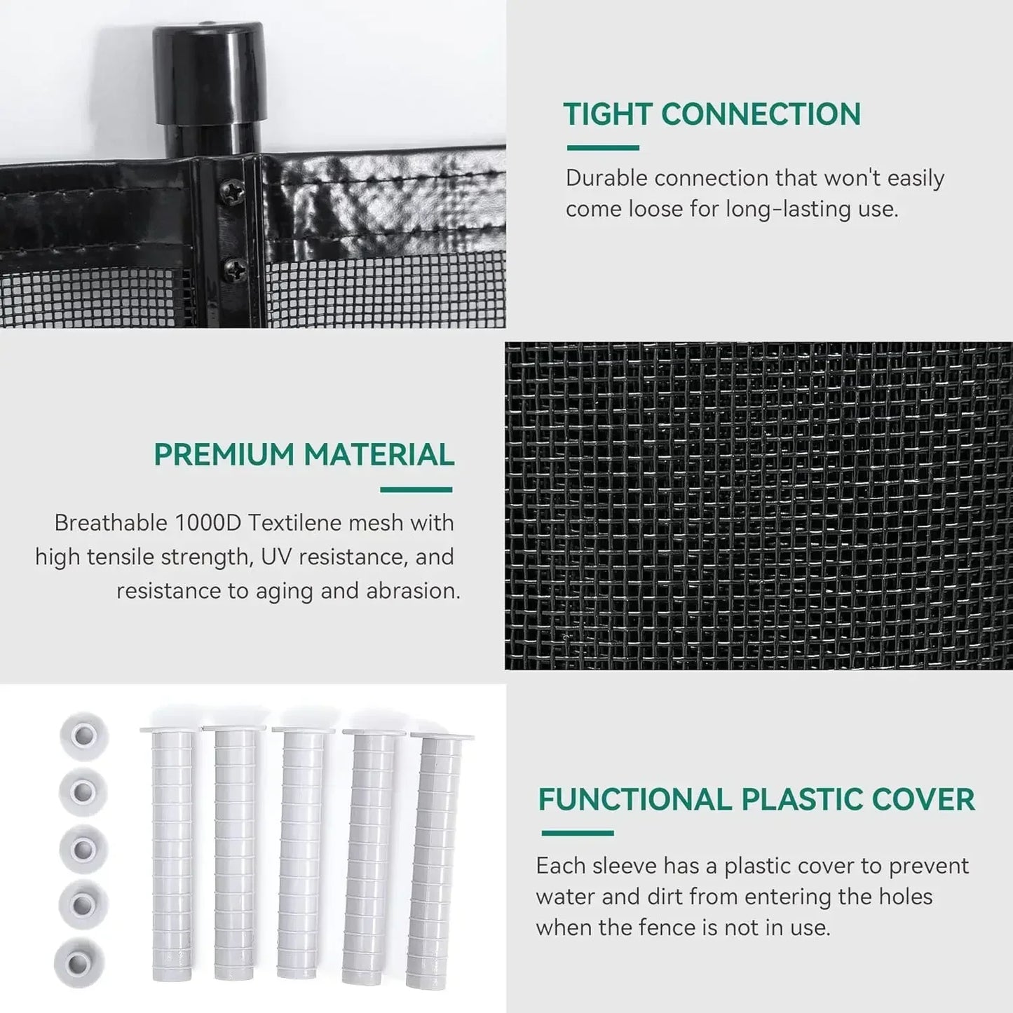 Pool Fence for Above Ground Pools 72Ft Mesh Safety Fence Outdoor