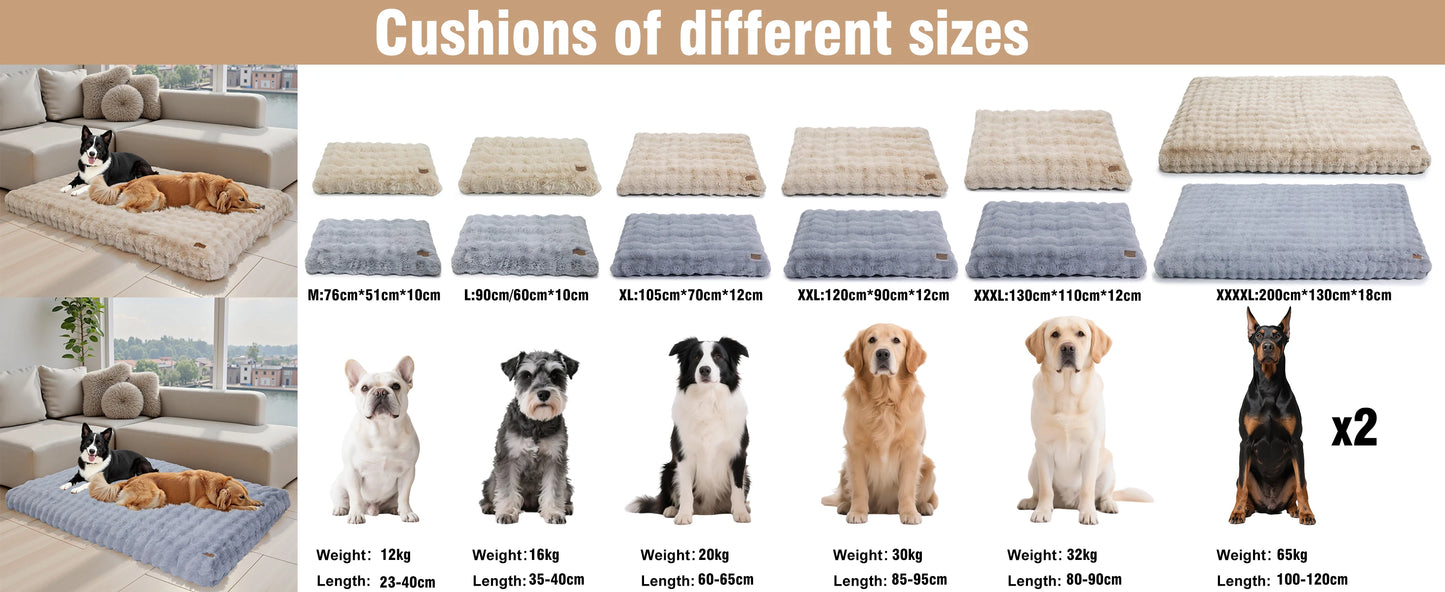 Ultra Plush Dog Bed Soft Pet Cushion Washable Mattress for Large Dogs