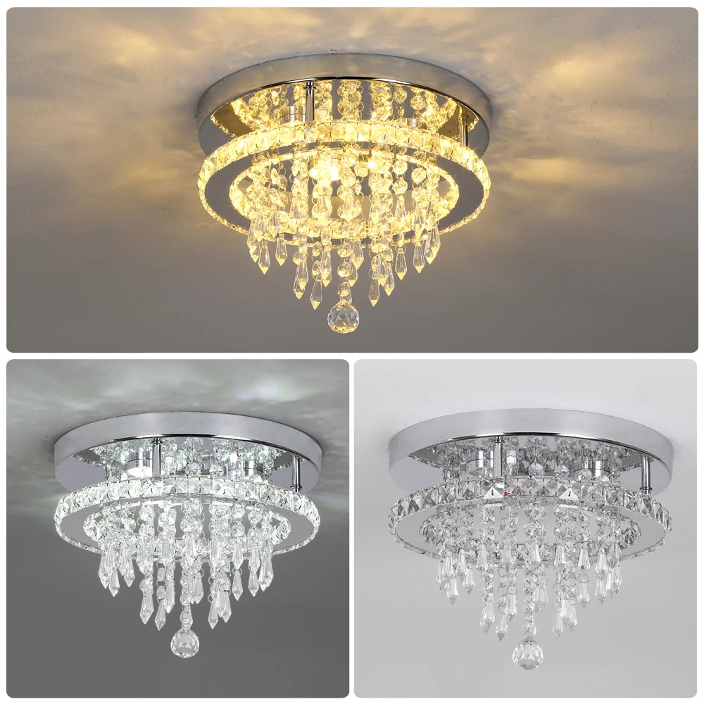 Raindrop LED Crystal Pendant Light Modern Chandelier Ceiling Lamp