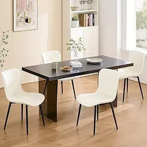 Modern Dining Chairs Set of 4 Upholstered Metal Legs Comfortable