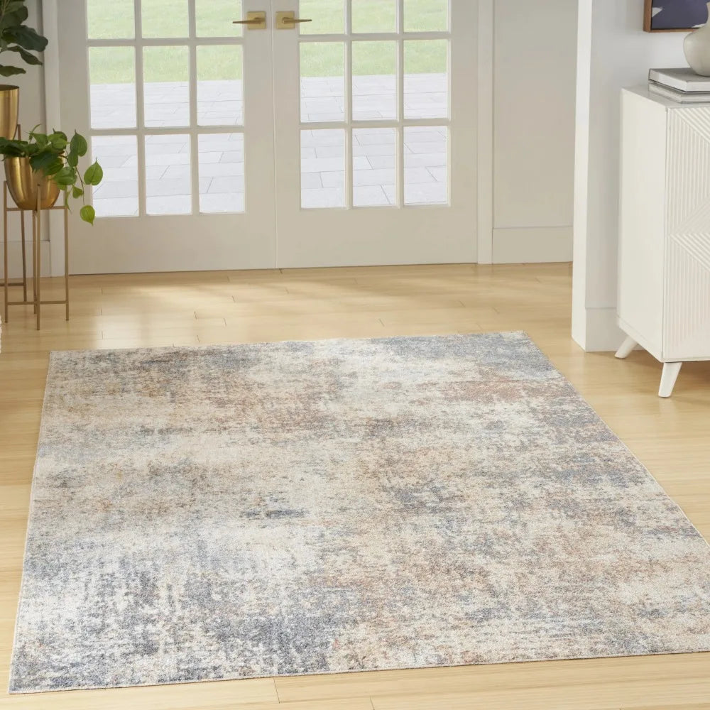 Machine Washable Abstract 5x7 Area Rug Non-Shedding Low-Pile Design