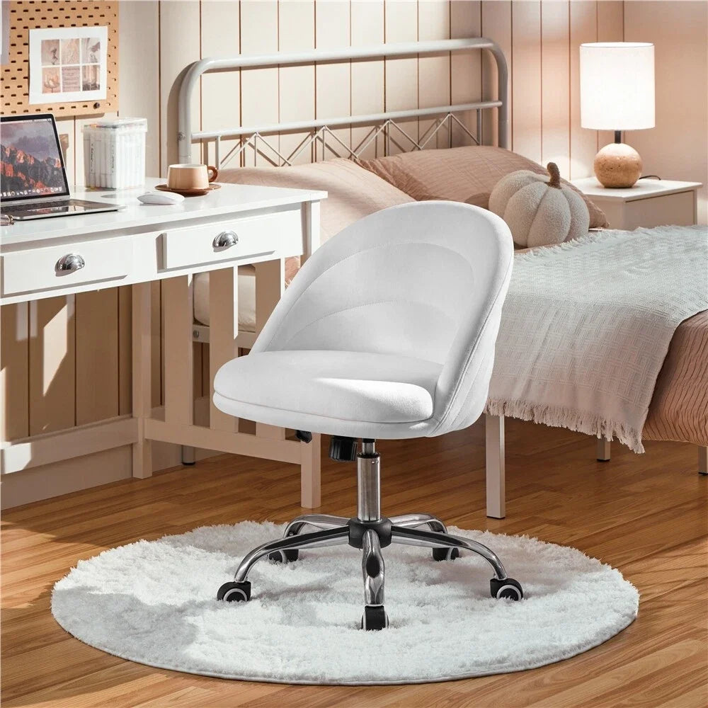 Modern Armless Desk Chair Home Office Swivel Vanity Chair