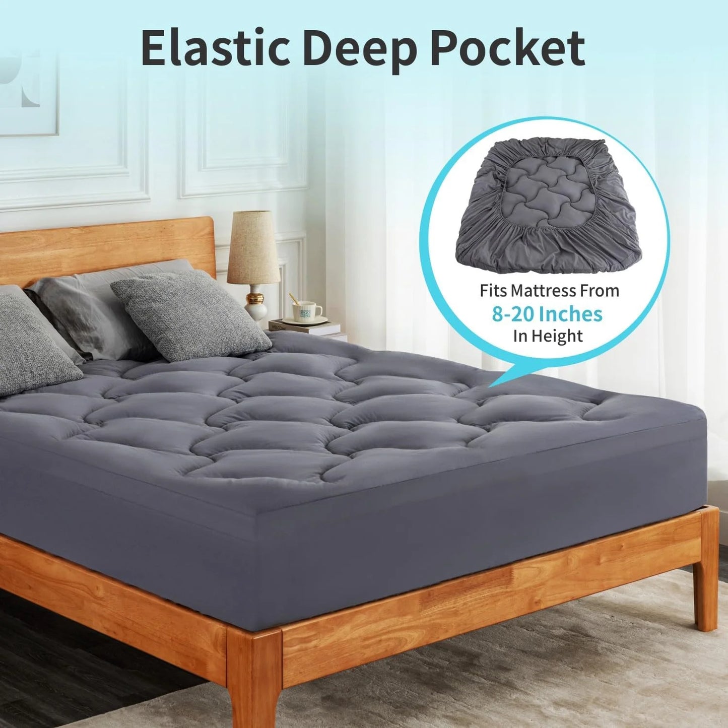 Ljustra 4 Inch Dual Layer Gel Memory Foam Mattress Topper for Back Support