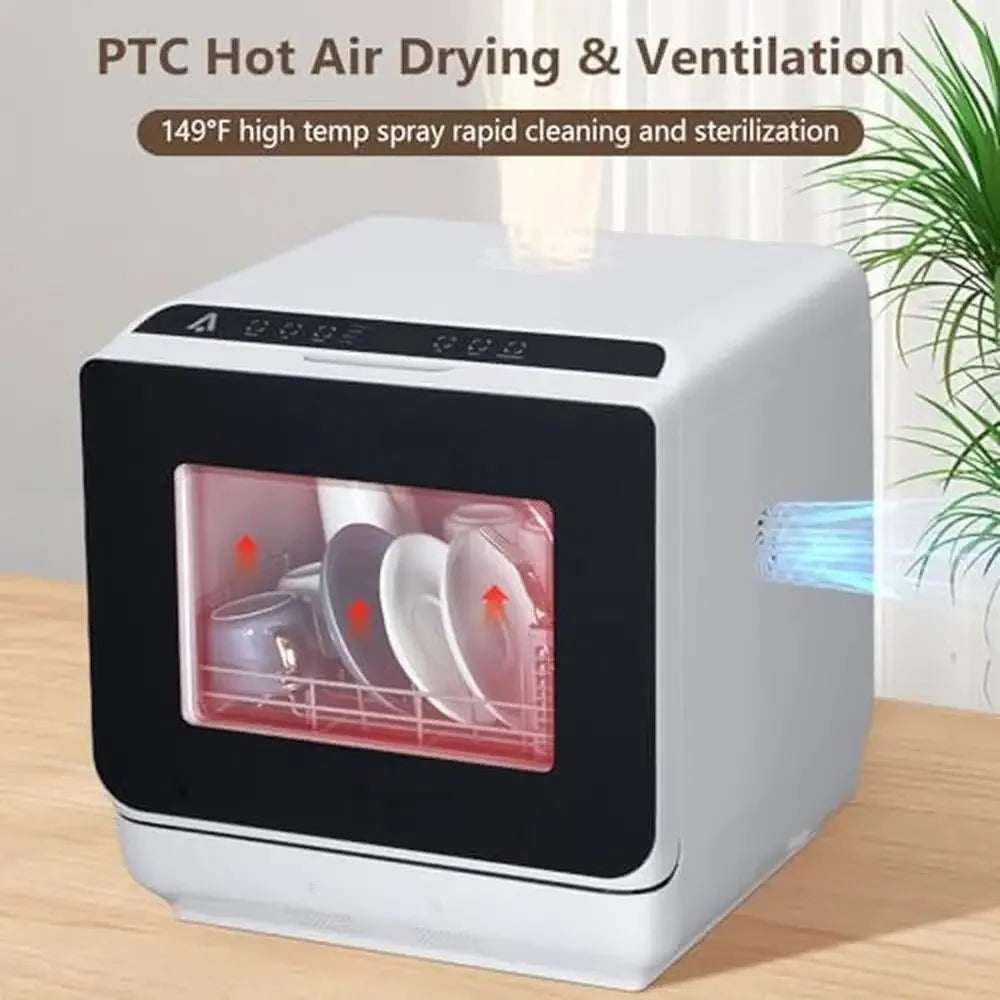 Portable Countertop Dishwasher 5 Programs High Temp Cleaning