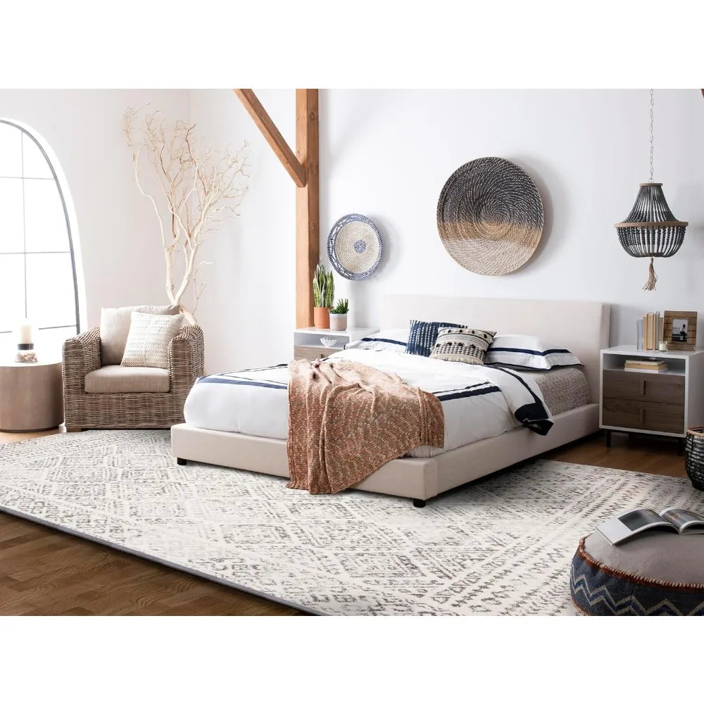 Large Area Rug Tulum Collection Moroccan Boho Non-Shedding Easy Clean