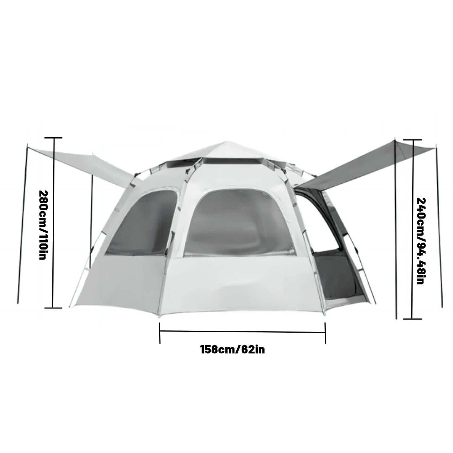 Waterproof Pop Up Camping Tent for 4 Person Family with Skylight