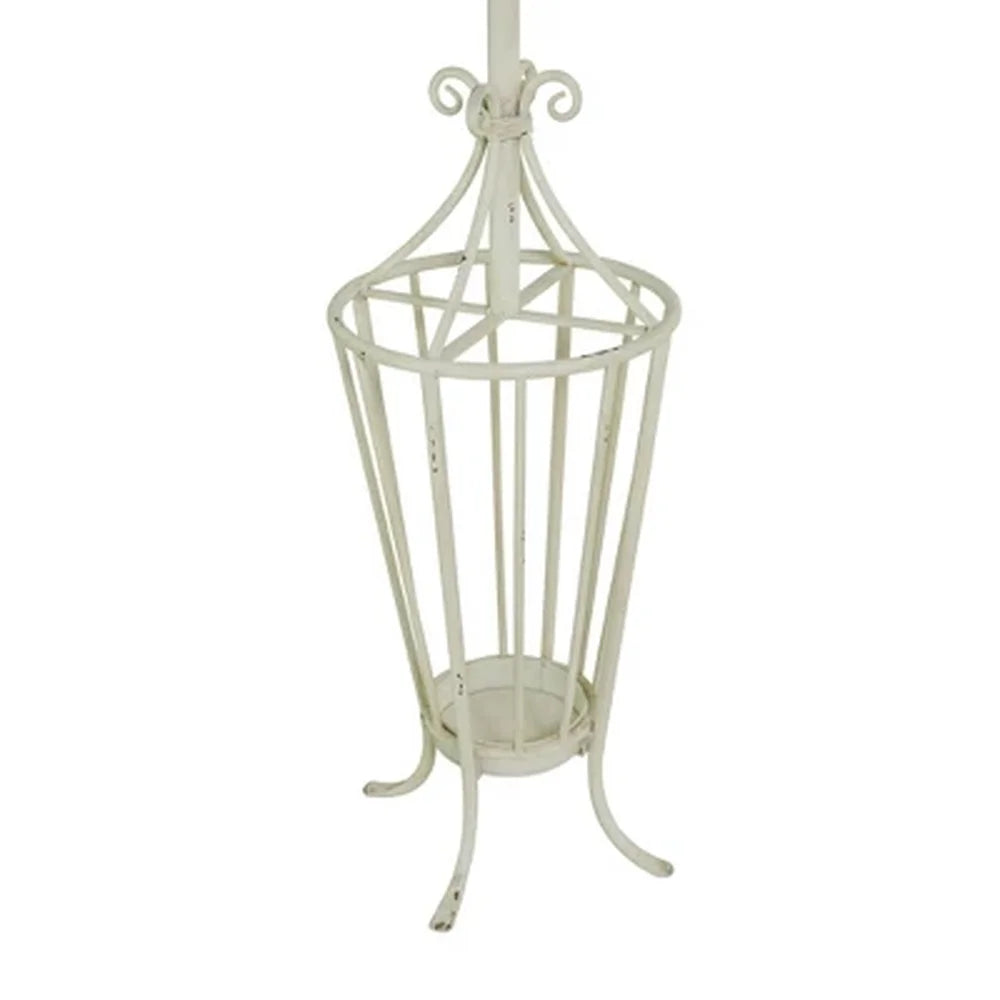 Farmhouse Metal Coat Rack with Umbrella Stand 13 Hooks Freestanding Storage