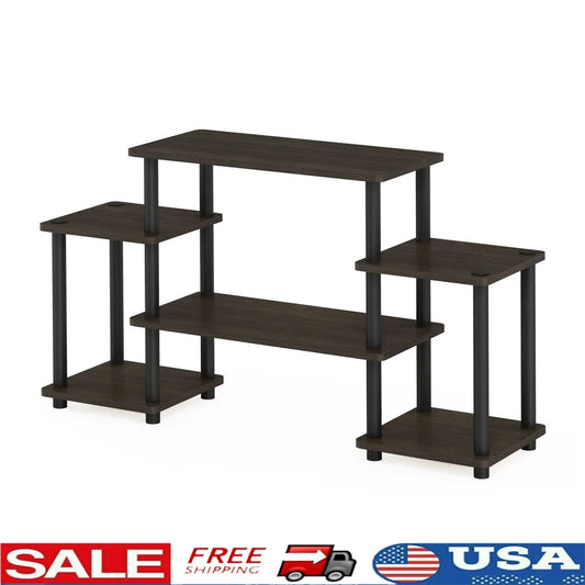 Easy Assembly Open Shelf Entertainment Center TV Stand Storage Unit