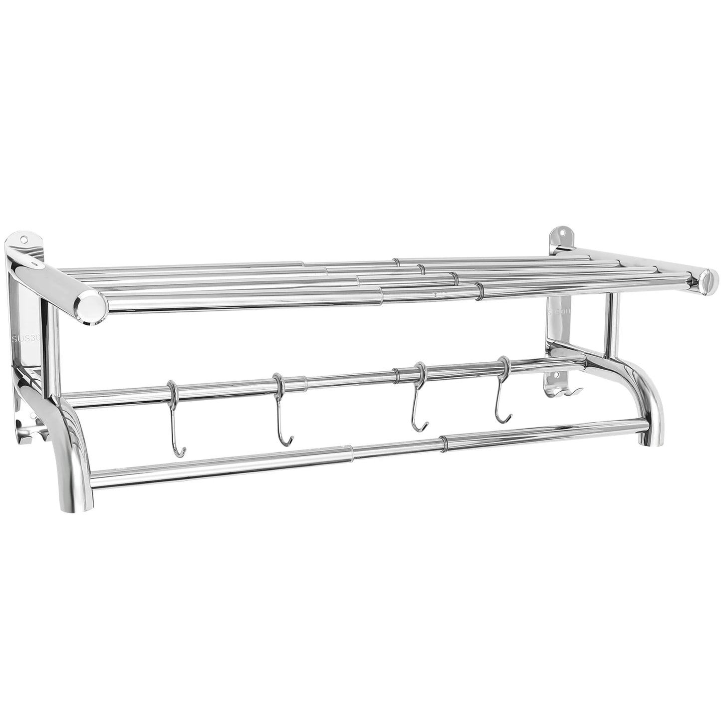 Ljustra Stainless Steel Wall Mounted Towel Rack Bathroom Storage Shelf