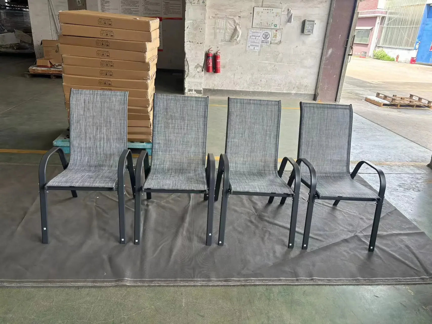 Patio Chairs Set of 6 Stackable Outdoor Dining Chairs All Weather