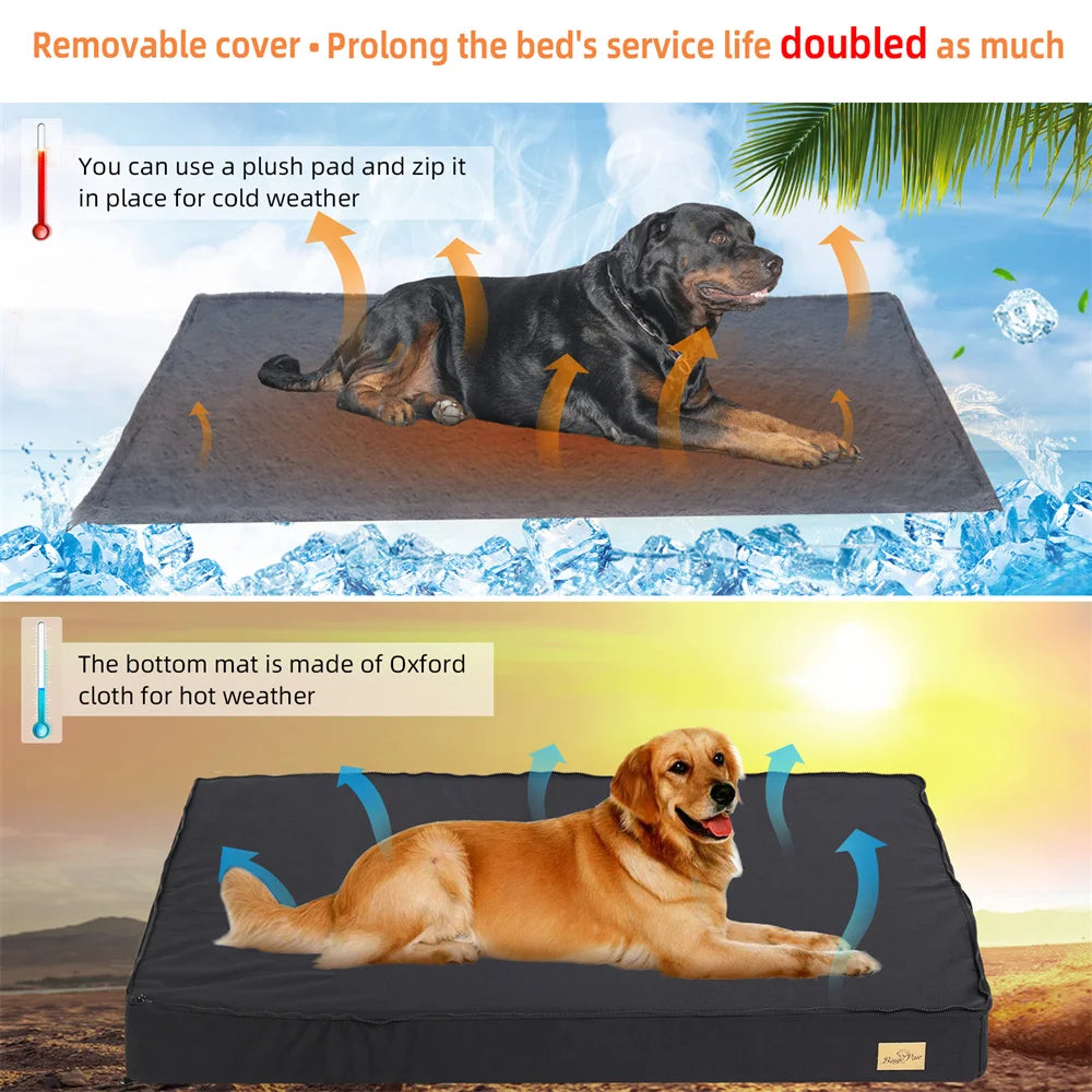 Large Orthopaedic Waterproof Dog Bed Removable Washable Cover Indoor Outdoor