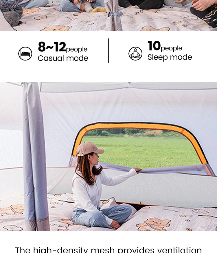 Sonuto Camping Family Tent 3-12 Person Double Layer Oversize Outdoor