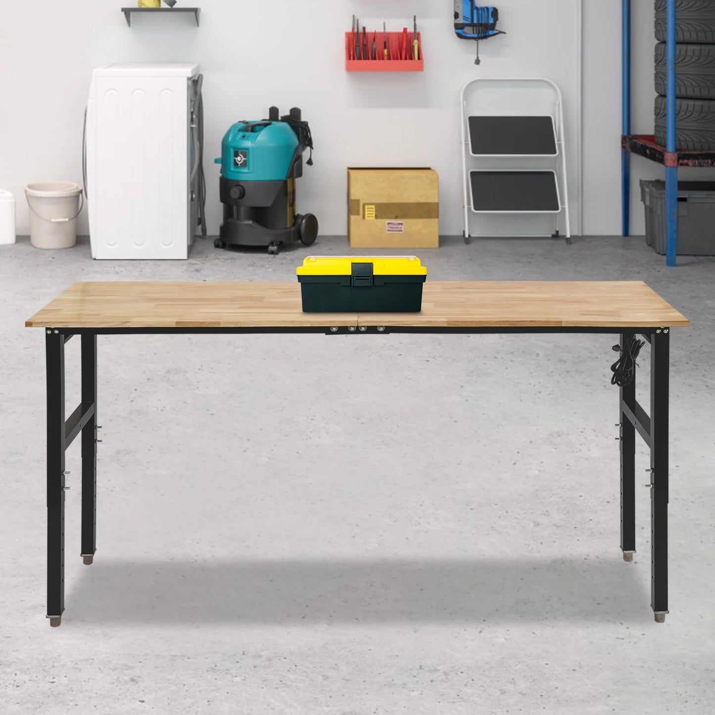Heavy Duty Adjustable Workbench with Power Outlets 2000 lbs Capacity