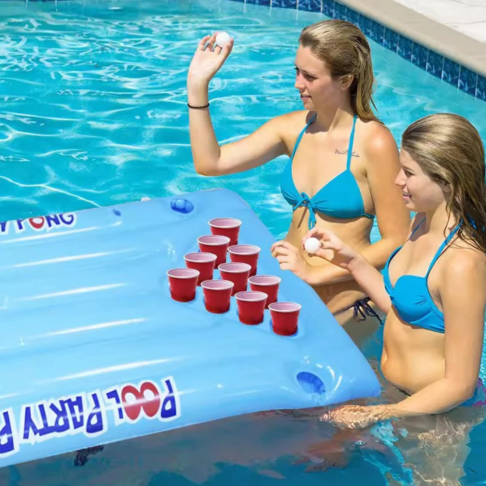 Ljustra Inflatable Pong Floaty Pool Game Table for Adults and Family