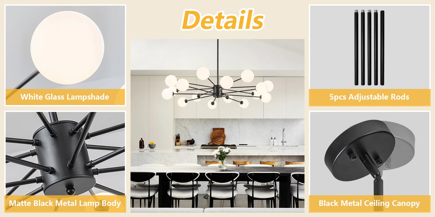 8/12/16 Light Sputnik Chandelier Mid Century Modern Kitchen Lighting