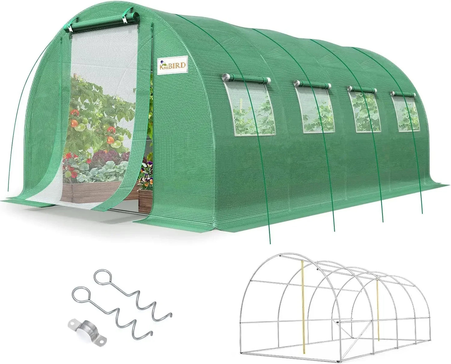 Premium 20x10x6.6FT Greenhouse Heavy Duty Galvanized Steel Frame