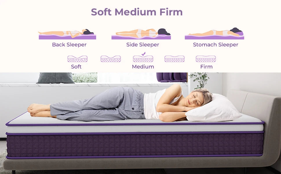 Ljustra 12 Inch Hybrid Full Mattress Plush Foam Individually Pocketed Coils