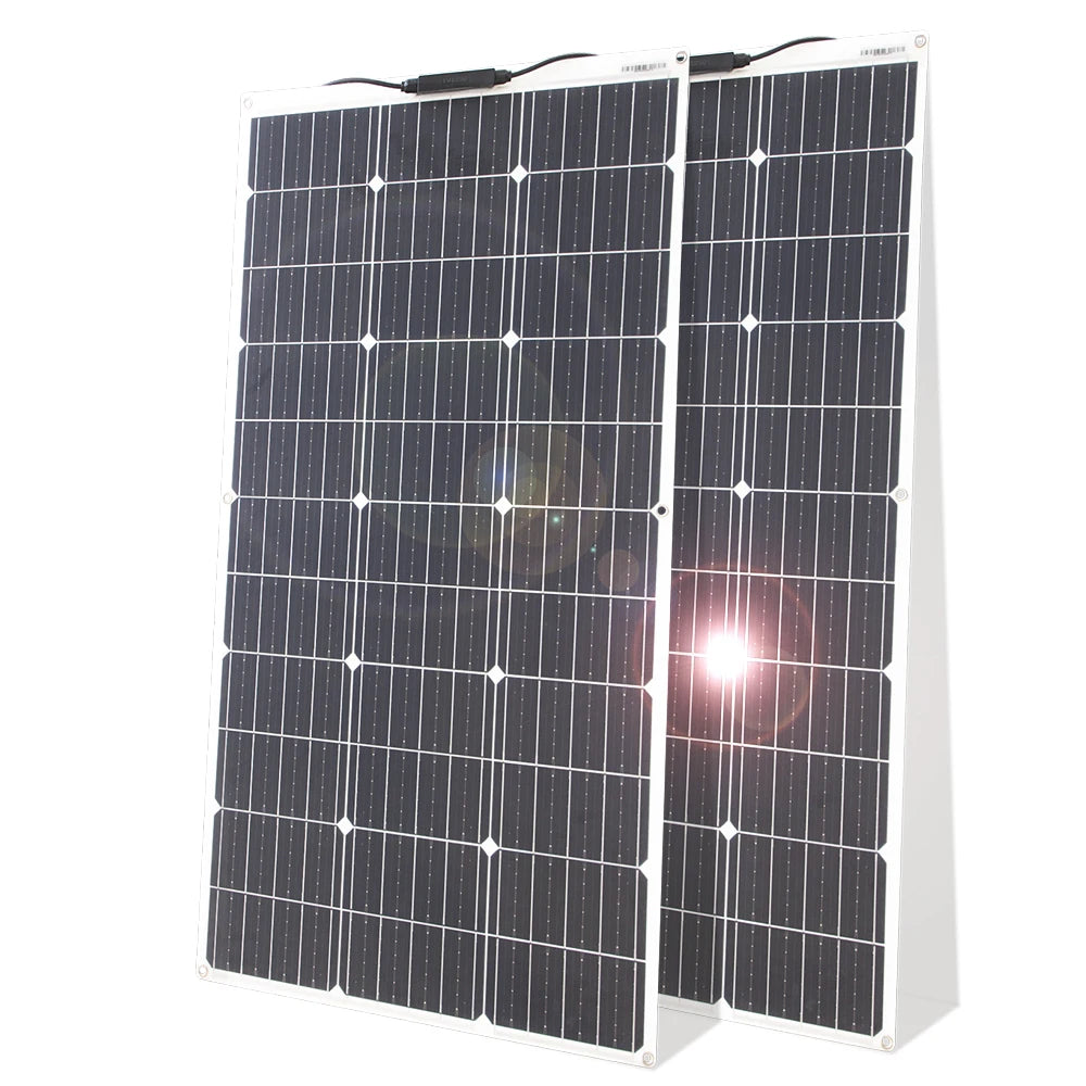 100W 12V Flexible Solar Panel Kit Monocrystalline Waterproof RV Camping