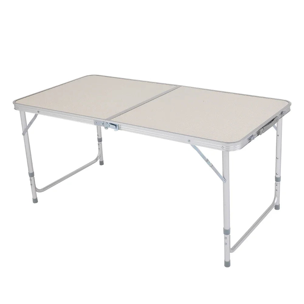 Portable Folding Table 120x60cm Outdoor Multipurpose Adjustable Glides