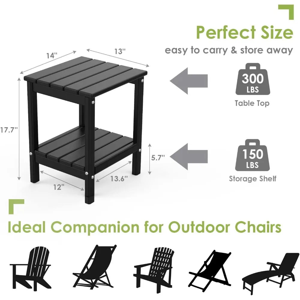 Outdoor Rocking Chairs Set of 2 HDPE Plastic Oversized Rockers