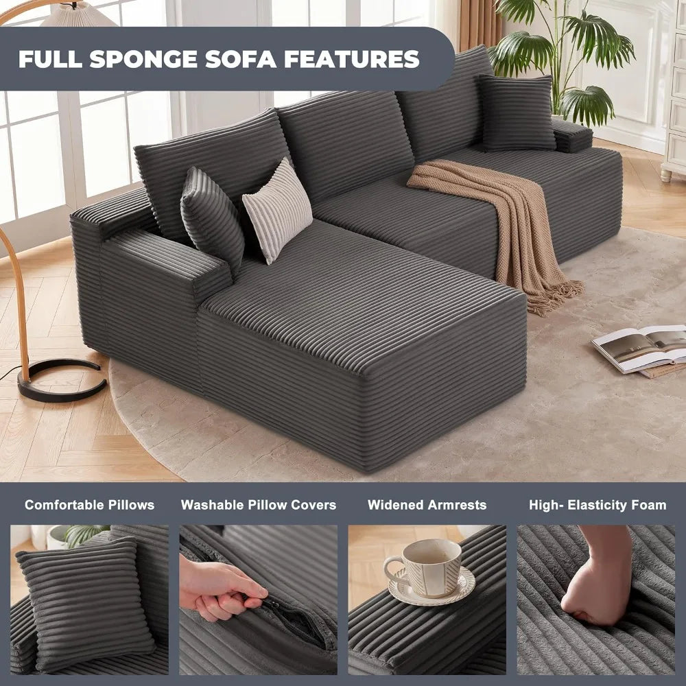 Ljustra Cloud Sectional Couch Modular Sofa Deep Seat Boneless Sofa