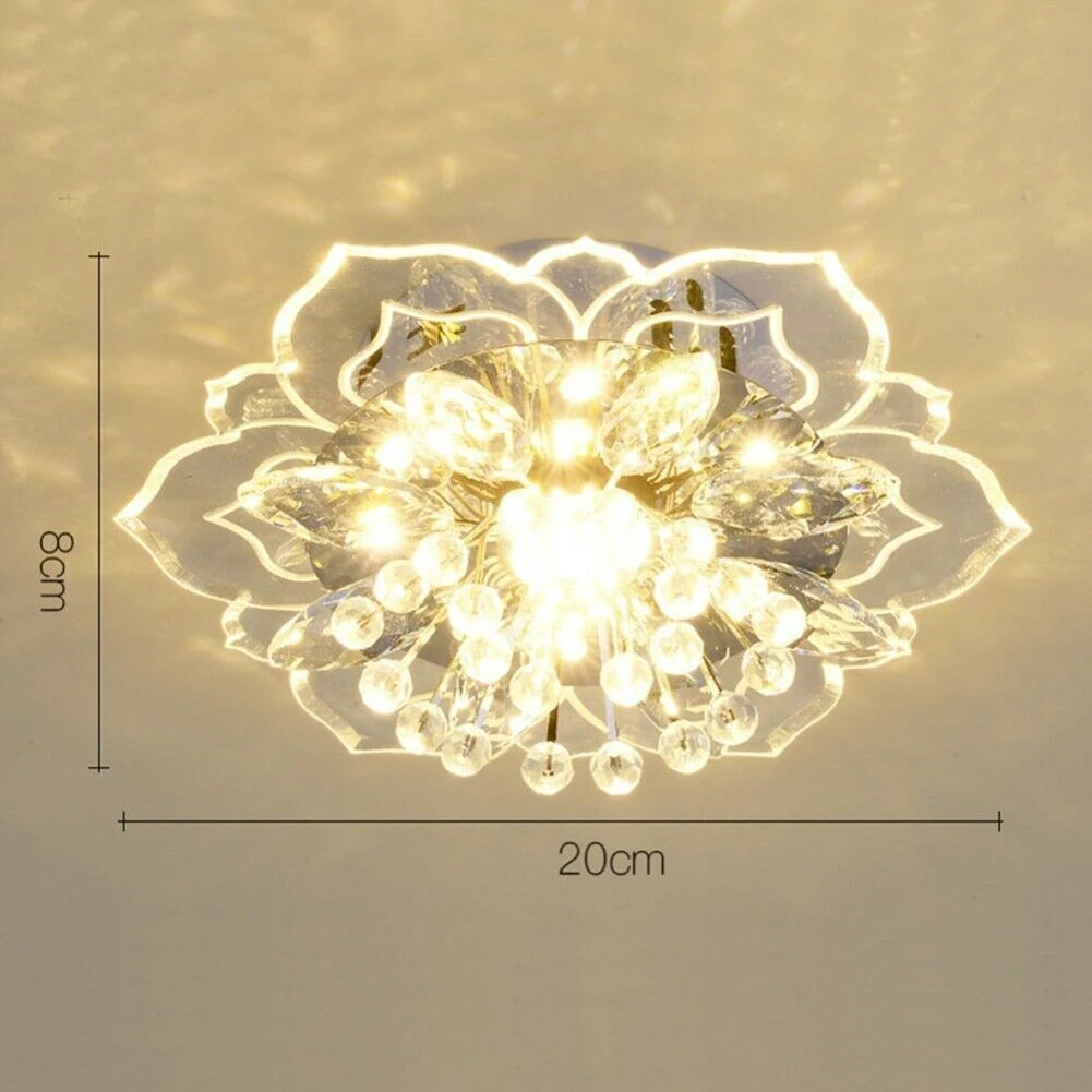 Creative LED Crystal Flower Chandelier for Living Room Bedroom Kitchen
